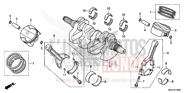 VILEBREQUIN/PISTON de VFR1200X "Crosstourer" Méca PEARL GLARE WHITE (NHB53B) 2015